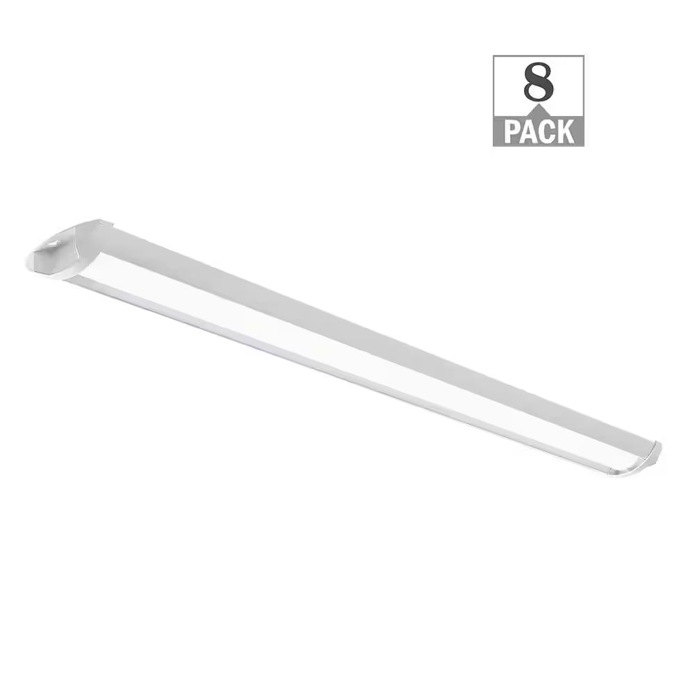 8-Pack 44 In. 3400 Lumens Easy Install LED Wraparound Light Fixture 34W 120V Bright White 4000K Garage Lighting