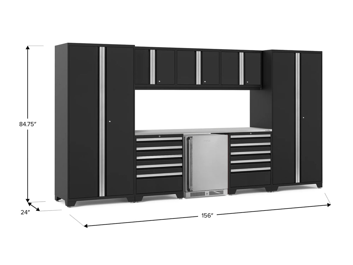 Pro Series 9PC Garage Cabinetry Set · 18-Gauge Steel · Fully-Welded · 156" W X 24" D X 84.75" H