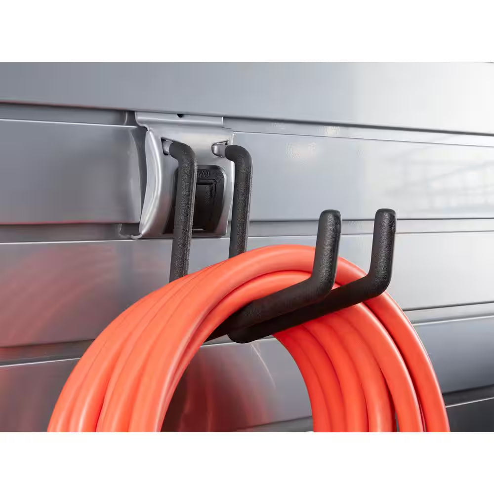 71.75 In. H X 0.66 In. W PVC Slatwall Panels Set in Silver (40 Sq. Ft.) with 40-Piece Hook Kit