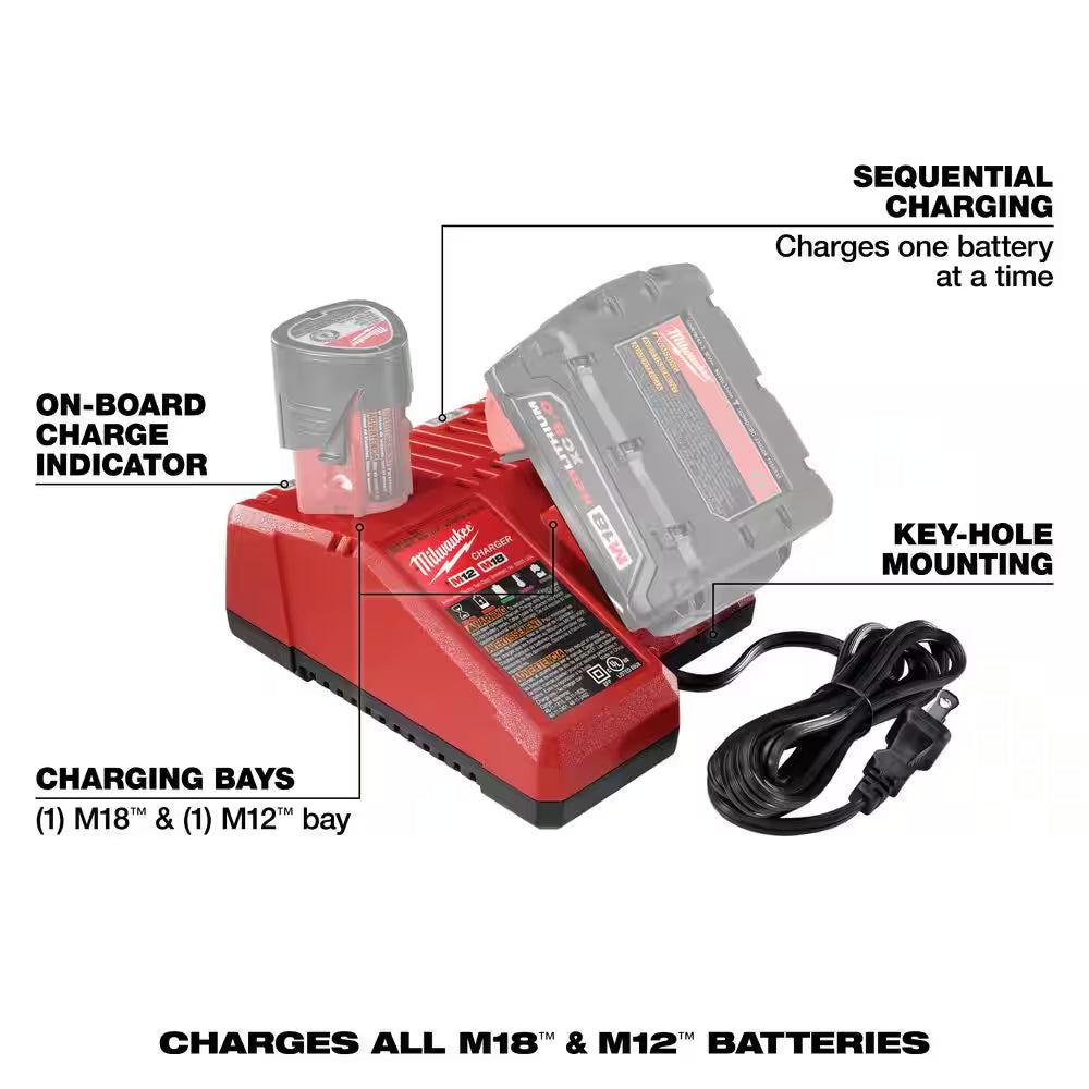 M12 and M18 12-Volt/18-Volt Lithium-Ion Multi-Voltage Battery Charger